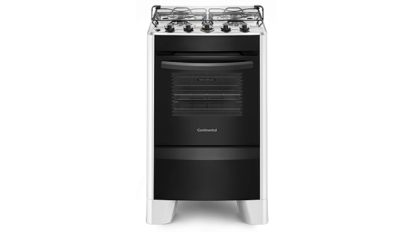 Fogão 4 Bocas Continental Branco Automático com Mesa Compartimentada (FC4CB) - Bivolt