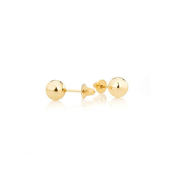 BRINCO DE BOLA 5 MM EM OURO 18K