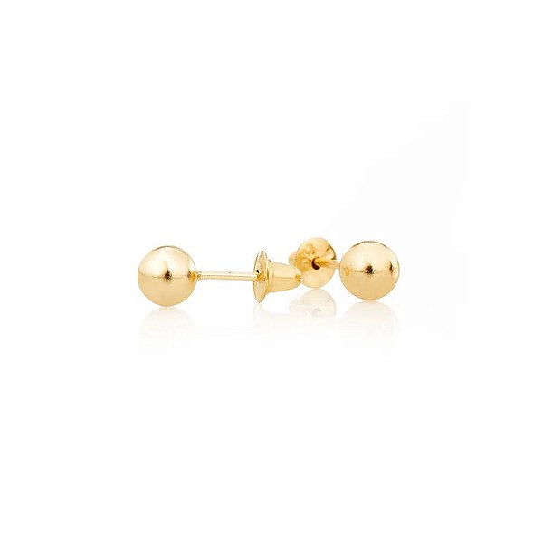 BRINCO DE BOLA 4 MM EM OURO 18K