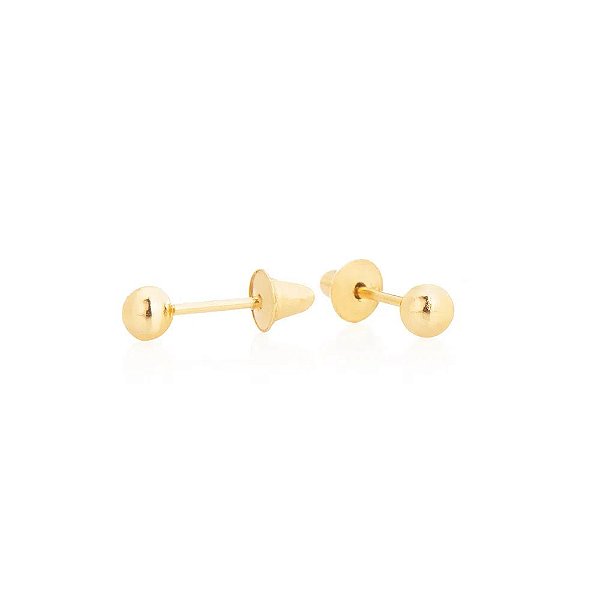 BRINCO DE BOLA 2,5 MM EM OURO 18K