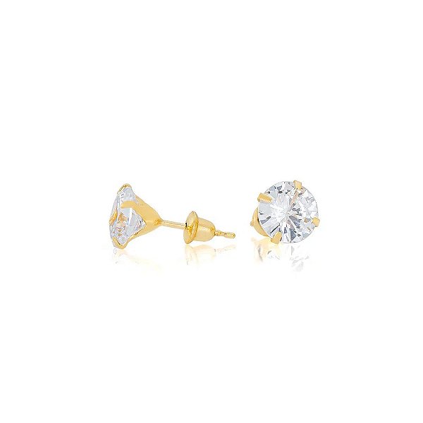 BRINCO PONTO DE LUZ OURO 18K 6 MM EM OURO 18K