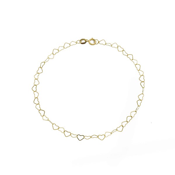 PULSEIRA CORAÇÃO EM OURO 18K