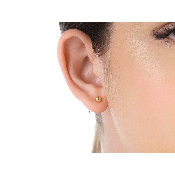 Brinco Bola 4mm em Ouro 18k
