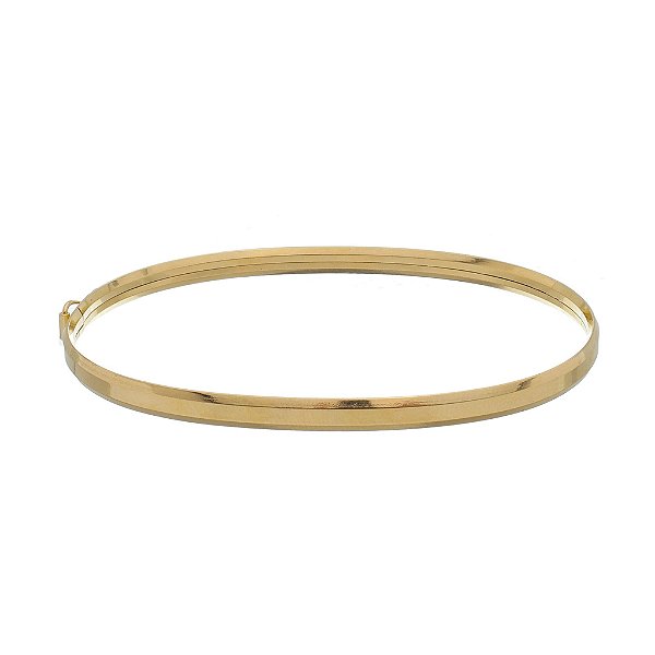 Bracelete Chanfrado 4 Mm Em Ouro 19 Cm