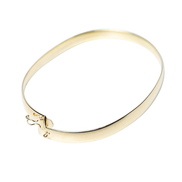 Bracelete Amendoa 6 Mm Em Ouro 19 Cm