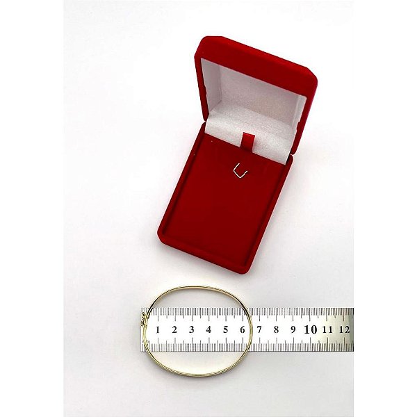 Bracelete Amendoa 6 Mm Em Ouro 19 Cm