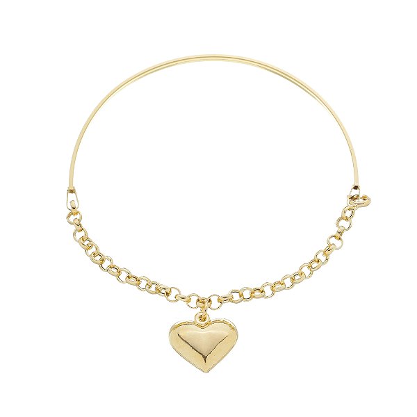 Bracelete Berloque Amendoa 4 Mm em ouro 19 Cm