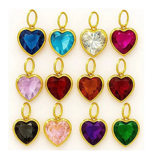 Pingente Ponto De Luz Coração 8mm Ouro 18k 750