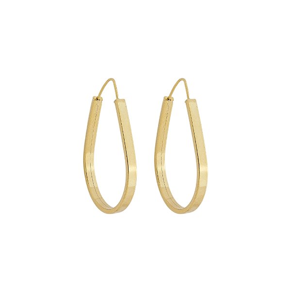 BRINCO EM OURO CHATO GOTA 24 MM