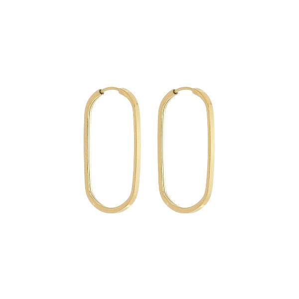 BRINCO EM OURO RETANGULAR REDONDO 18MM