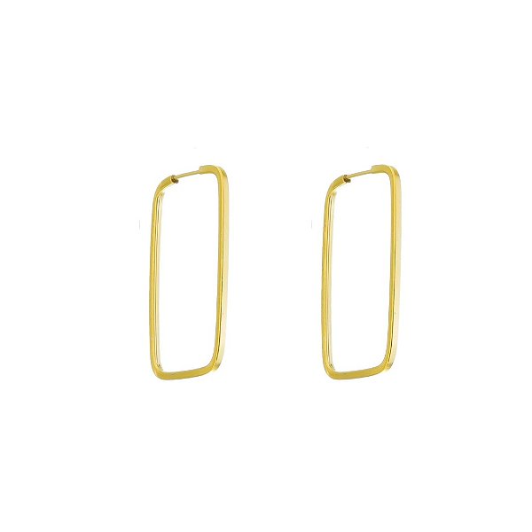 BRINCO EM OURO RETANGULAR 25MM