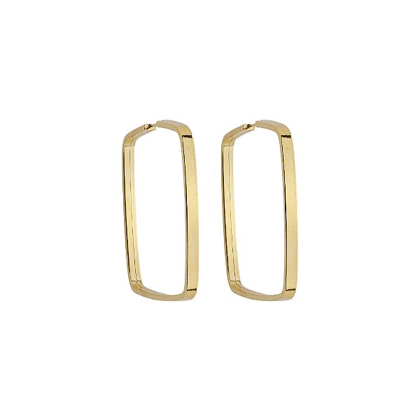 BRINCO EM OURO CHATO QUADRADO 27 MM