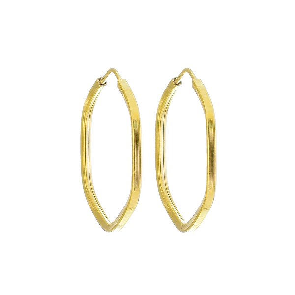 BRINCO EM OURO SEXTAVADO 15MM