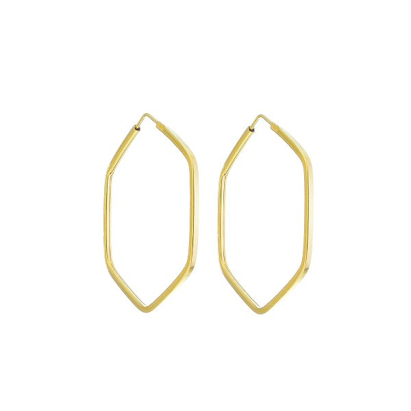 BRINCO EM OURO SEXTAVADO 24MM