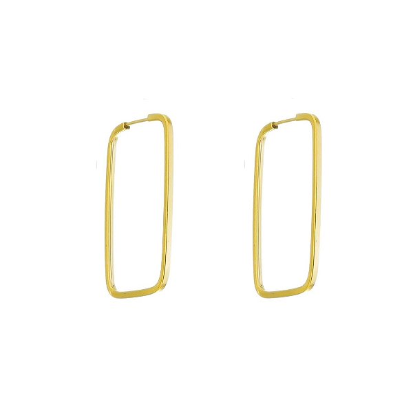 BRINCO EM OURO RETANGULAR 30MM