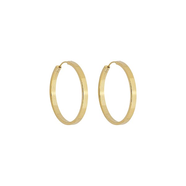 BRINCO EM OURO CHATO ARGOLA 20MM