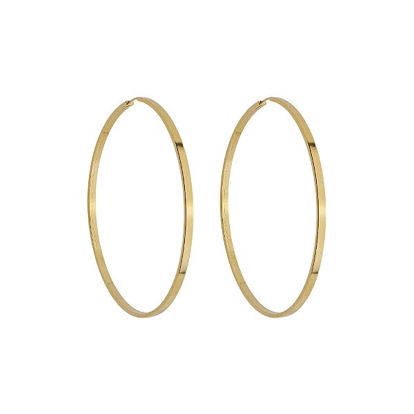 BRINCO EM OURO CHATO ARGOLA 50MM