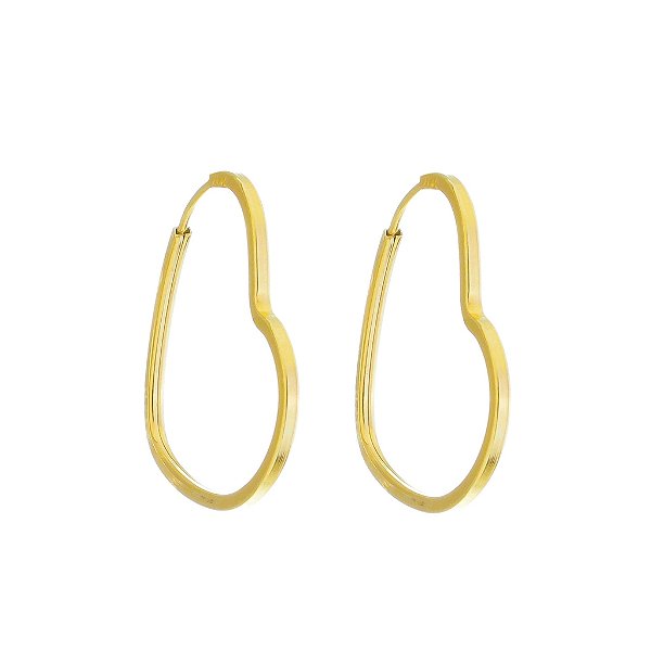 BRINCO EM OURO CORAÇÃO 19MM