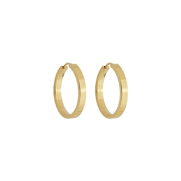 Brinco Em Ouro Argola Chato 14mm