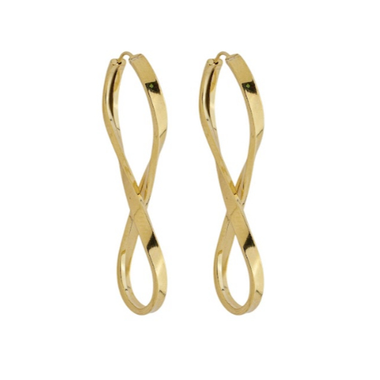 BRINCO EM OURO CHATO INFINITO 34 MM