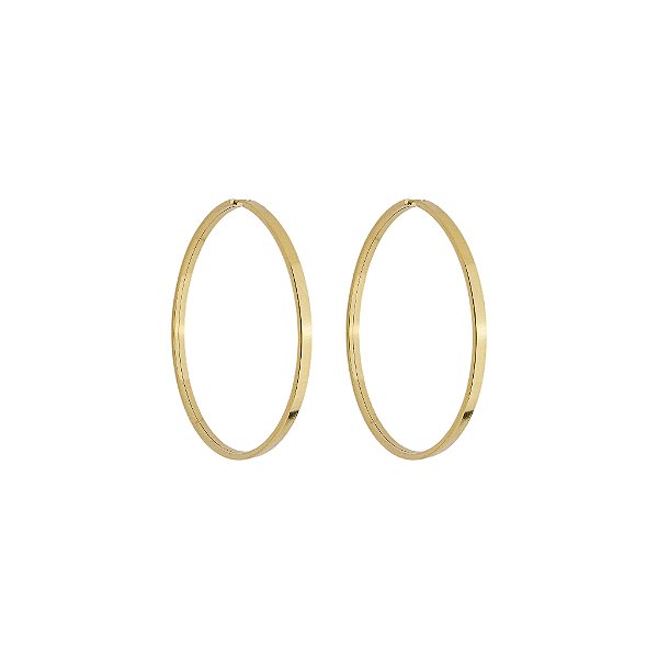 BRINCO EM OURO CHATO ARGOLA 36MM