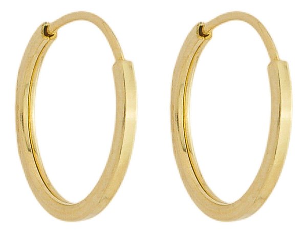 Kit 2 pares Brinco Argola Infantil 10mm Em Ouro