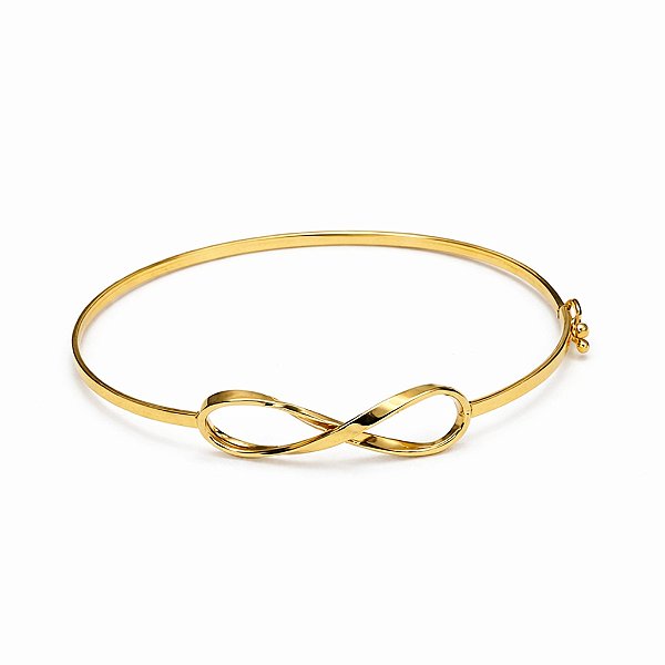 BRACELETE INFINITO FIO CHATO 2MM EM OURO