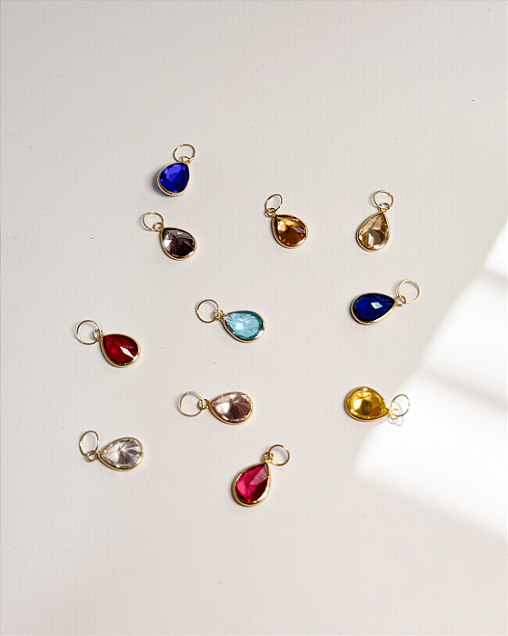 Pingente Ponto de Luz Gota em Ouro 18K 750