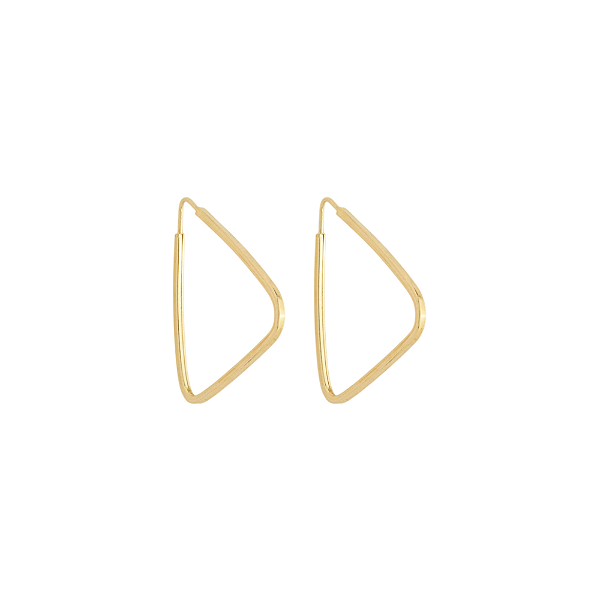 Brinco Em Ouro Triangular 20mm