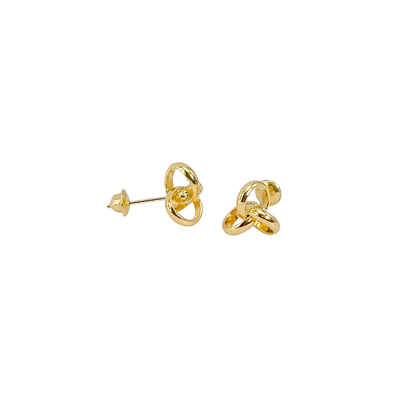Brinco Em Ouro Flor De Elos 6mm Dourado