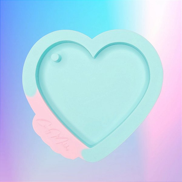 Molde de silicone coração com furo
