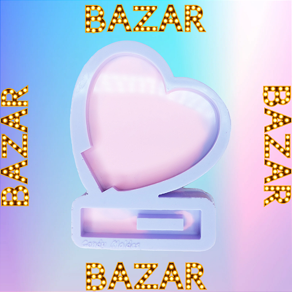 BAZAR - Molde de Silicone Coração Unitário com Base (5,7cm)