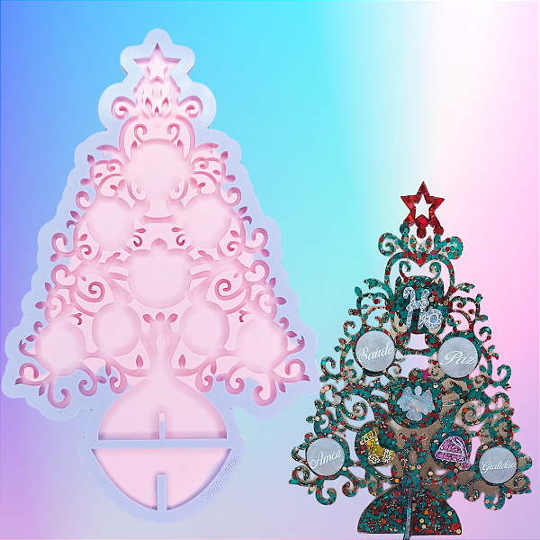 Molde de Silicone Árvore de Natal 22cm Circulos