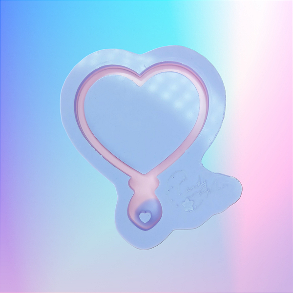 Molde de Silicone Mini Espelho Coração + 5 espelhos