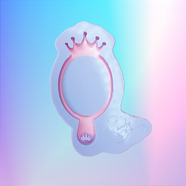Molde de Silicone Mini Espelho Coroa Princess + 5 espelhos