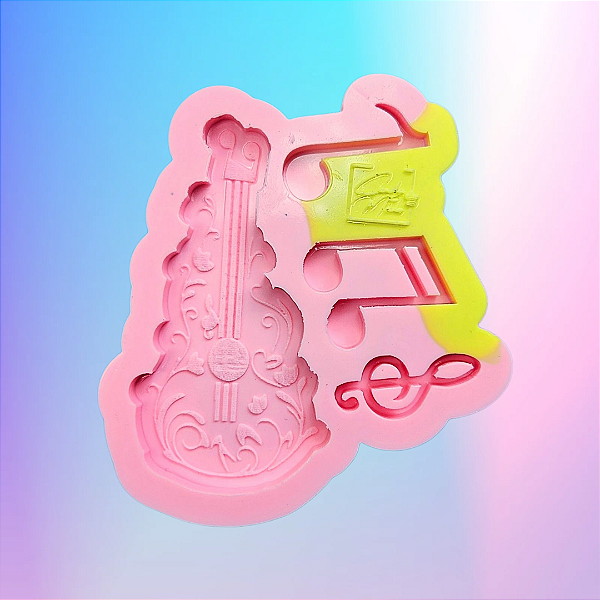 Molde de Silicone Música 4 Cavidades