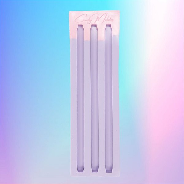 Molde de Silicone Caneta Lisa 3 Cavidades Super Slin