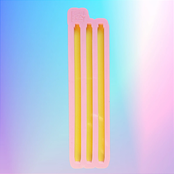 Molde de Silicone Caneta Lisa 3 Cavidades Super Slin