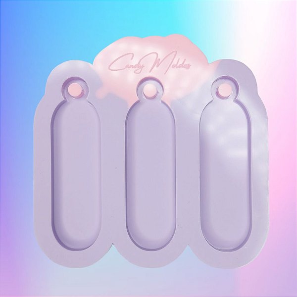 Molde de Silicone Tag Arrendondado 7,5cm 3 Cavidades