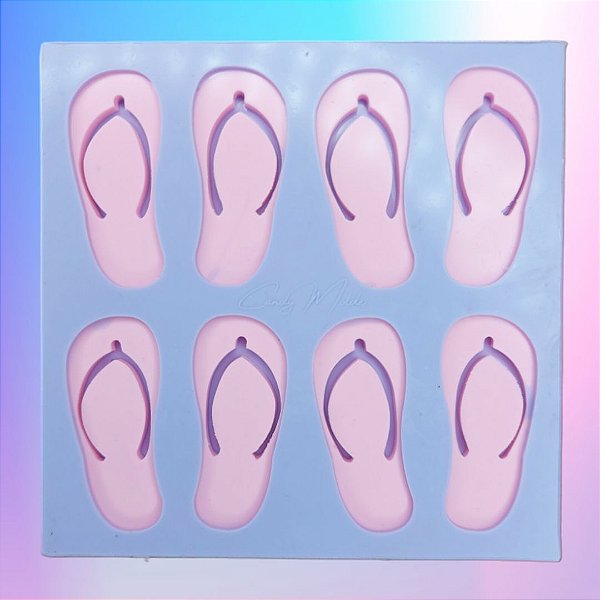 BAZAR- Molde de Silicone Sandálias 8 cavidades