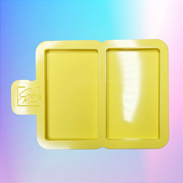 BAZAR - Molde de Silicone Duplo Placa Retângulo Sem Furo Chaveiro Foto