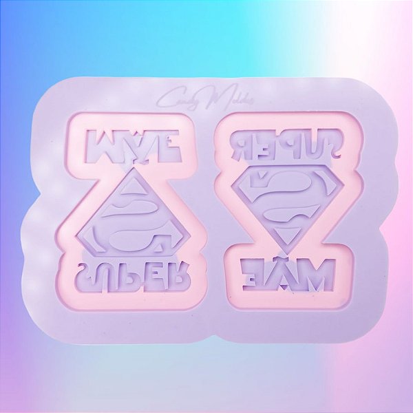 BAZAR- Molde de Silicone Super Mãe 2 Cavidades 6,5cm