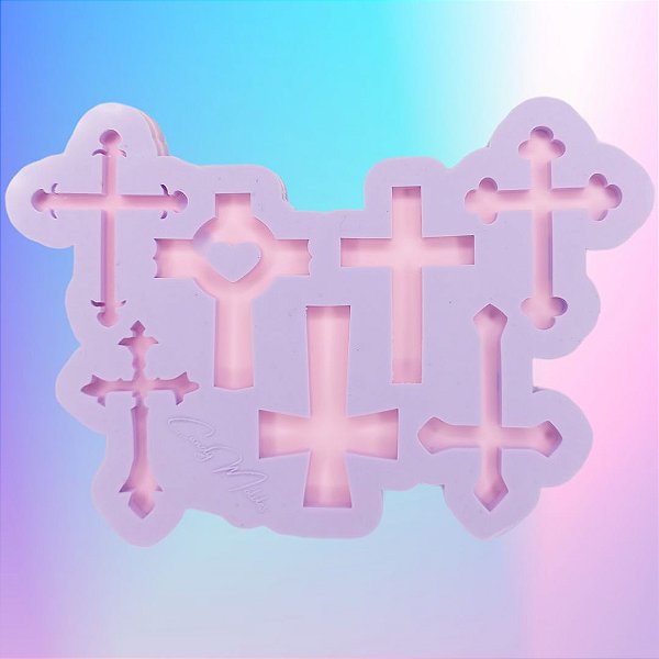 BAZAR - Molde de Silicone Cruz 7 Cavidades 5cm