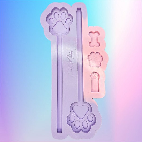 BAZAR - Molde de Silicone Caneta Super Slim Patinha 3D