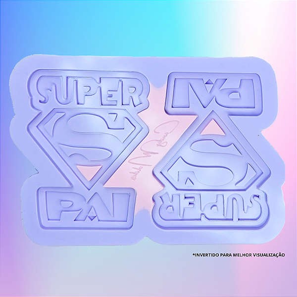 Molde de Silicone Super Pai 2 Cavidades 6,5cm 3D