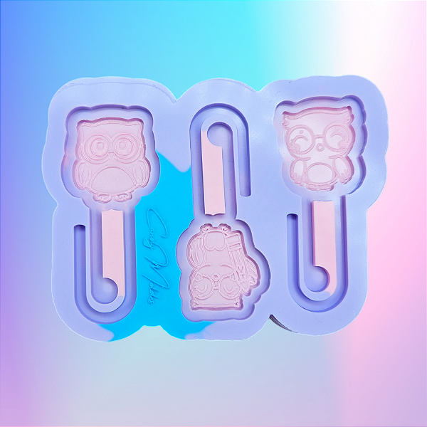 Molde de Silicone Clips Corujas 3 Cavidades