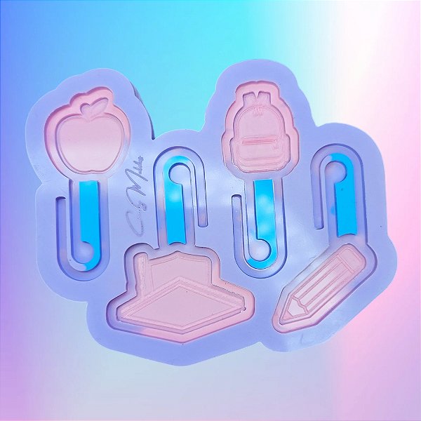 Molde de Silicone Clips Escolar 4 Cavidades