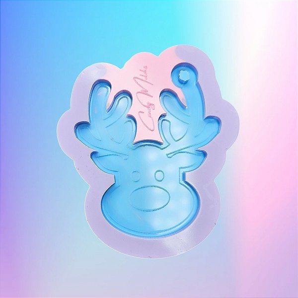 Molde de Silicone Enfeite de Natal Rena - 7cm