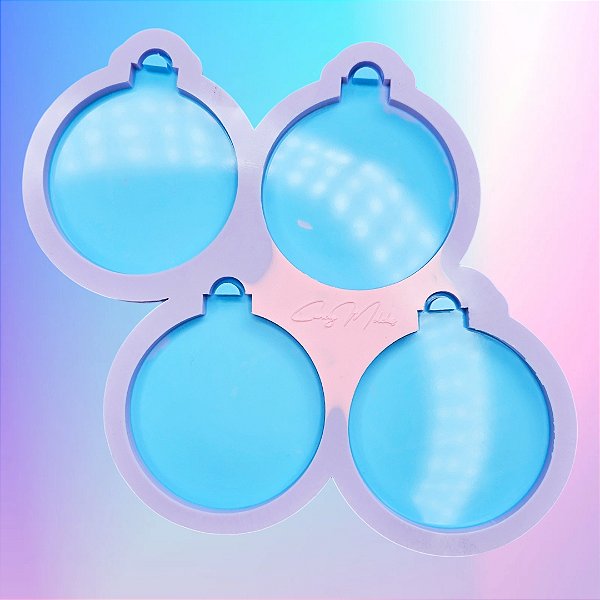 Molde de Silicone Bola Natalina 4 Cavidades - 7cm