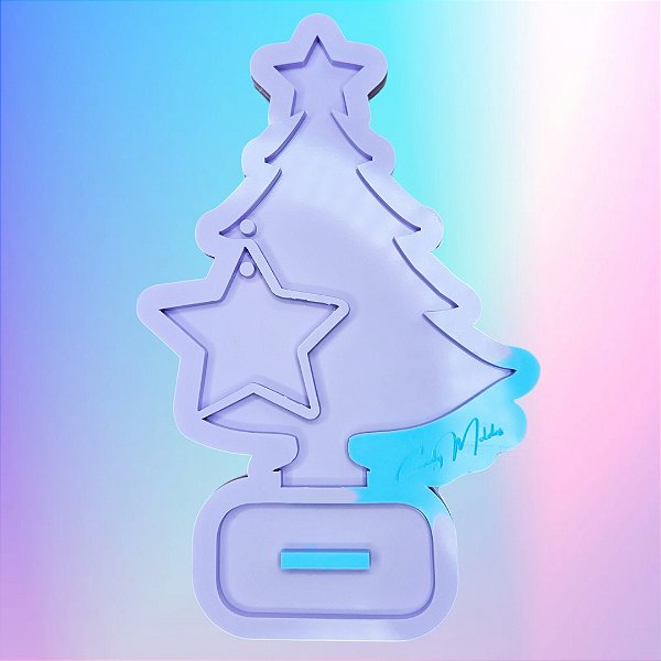 Molde de Silicone Árvore de Natal 15cm Estrela Natalina